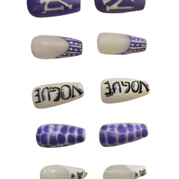 False Nails,Hande Made, Fake Nails. NY design, Purple - Picture 3 of 5